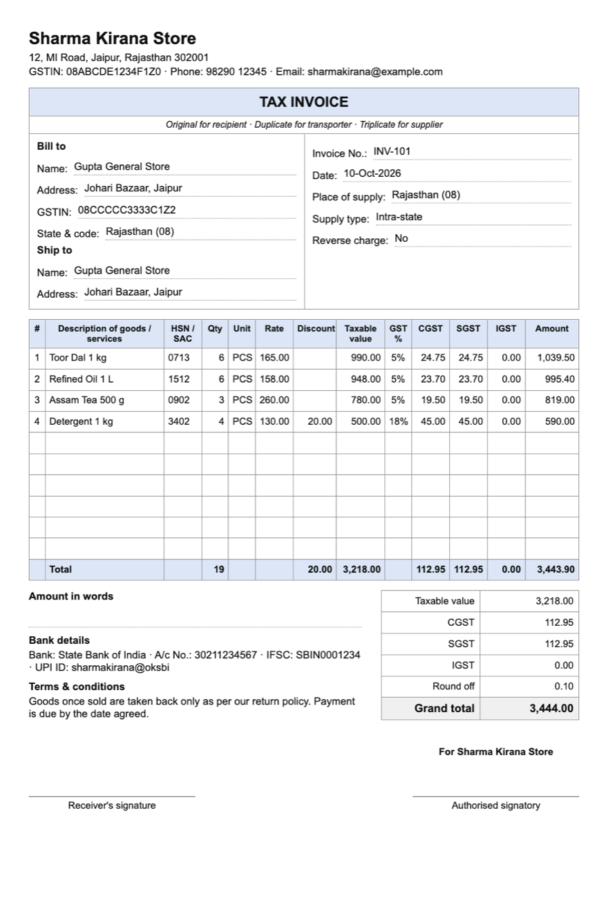 GST invoice